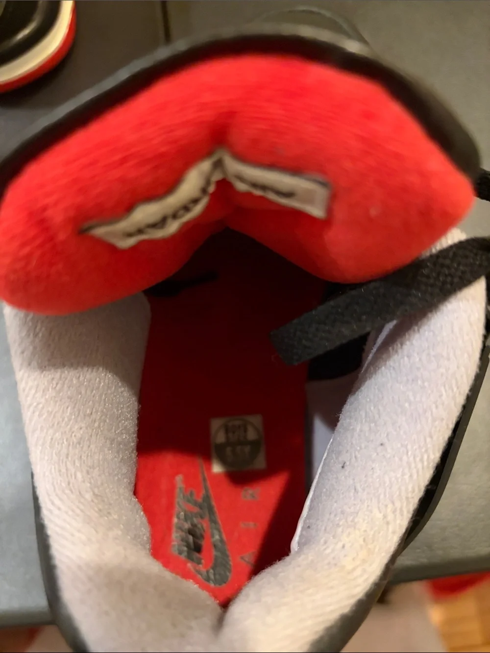 Jordan Black with Red and White Accents Retro Sneakers